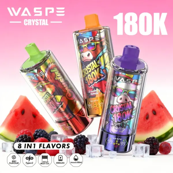 Waspe Crystal 180K 8 in 1 Flavors E Cigarette