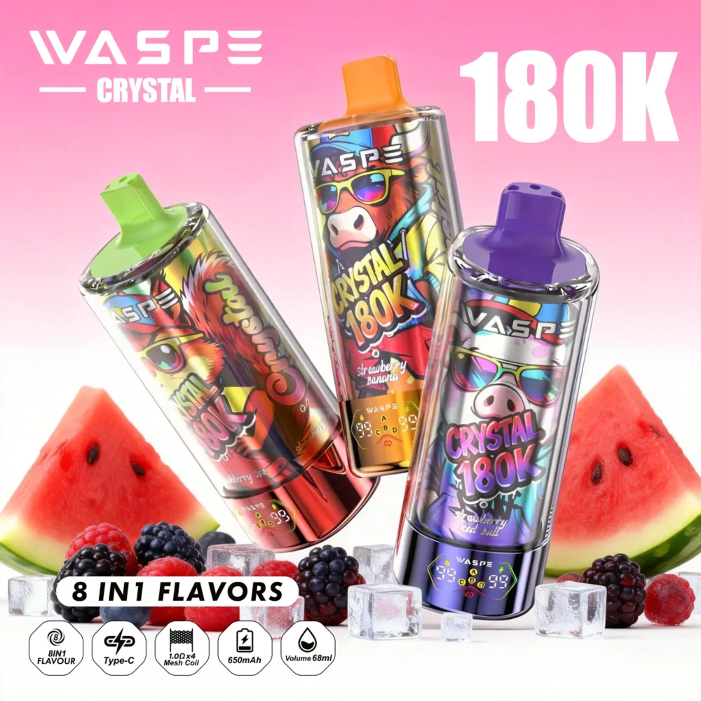 Waspe Crystal 180K 8 in 1 Flavors E Cigarette