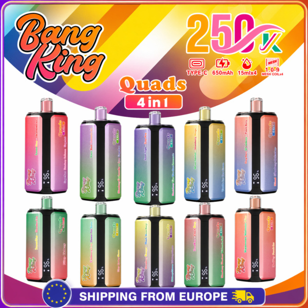 Bang King 250000 Puffs 4-in-1 Vape – Ultra High Capacity | (EU Warehouse)