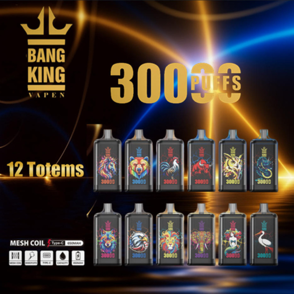 Bang King Crystal 30000 Puffs Power Vape | Giant 30ml Tank | Turbo Mesh Coil | Type-C Recharge | Flavor Beast