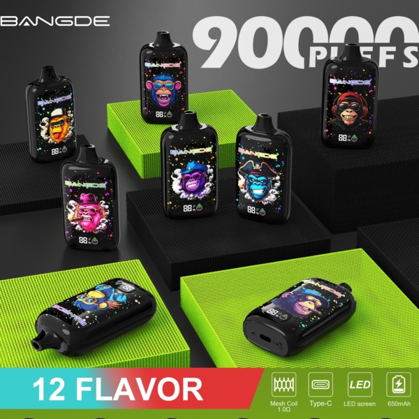 Bang DE 90K Disposable Vape 650mAh Type-C 12 Flavors Portable Vaporizer