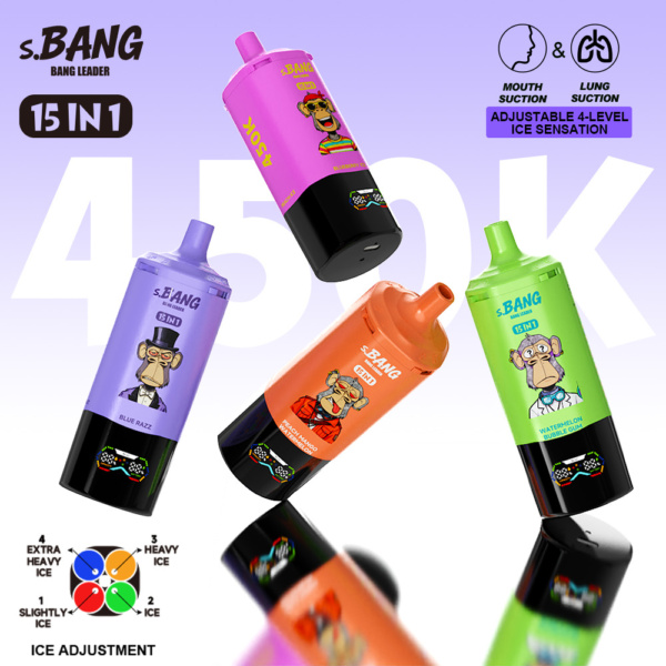 Bang Leader 450000 Puffs 15-in-1 Vape – 450K Ultra Capacity | 4 Independent Flavor Tanks | 15 Flavor Combinations | Mesh Coil | Type-C | 0% 2% 3% 5% Nicotine