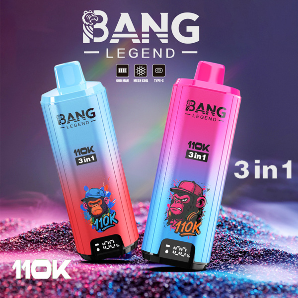 Bang Legend 110000 Puffs 3in1 Vape – Ultra Long-Lasting, Mesh Coil, Type-C Charging, 12 Flavor Combos (Pre-sale Edition)