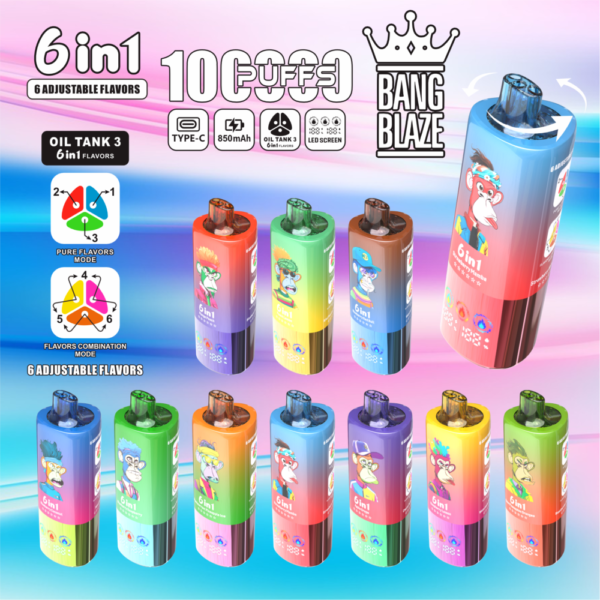 BANG BLAZE 100000 Puffs Disposable Vape 6 in 1 Flavors EU Warehouse