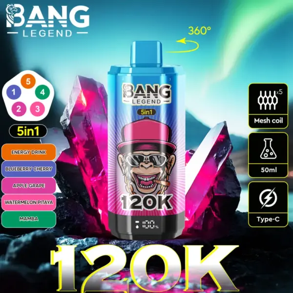 Bang Legend 120000 Puffs Disposable Vape 5 in 1 Flavors EU Warehouse