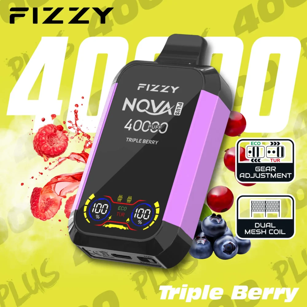 Fizzy Nova Plus 40000 Puffs Disposable Vape LCD Screen EU Warehouse