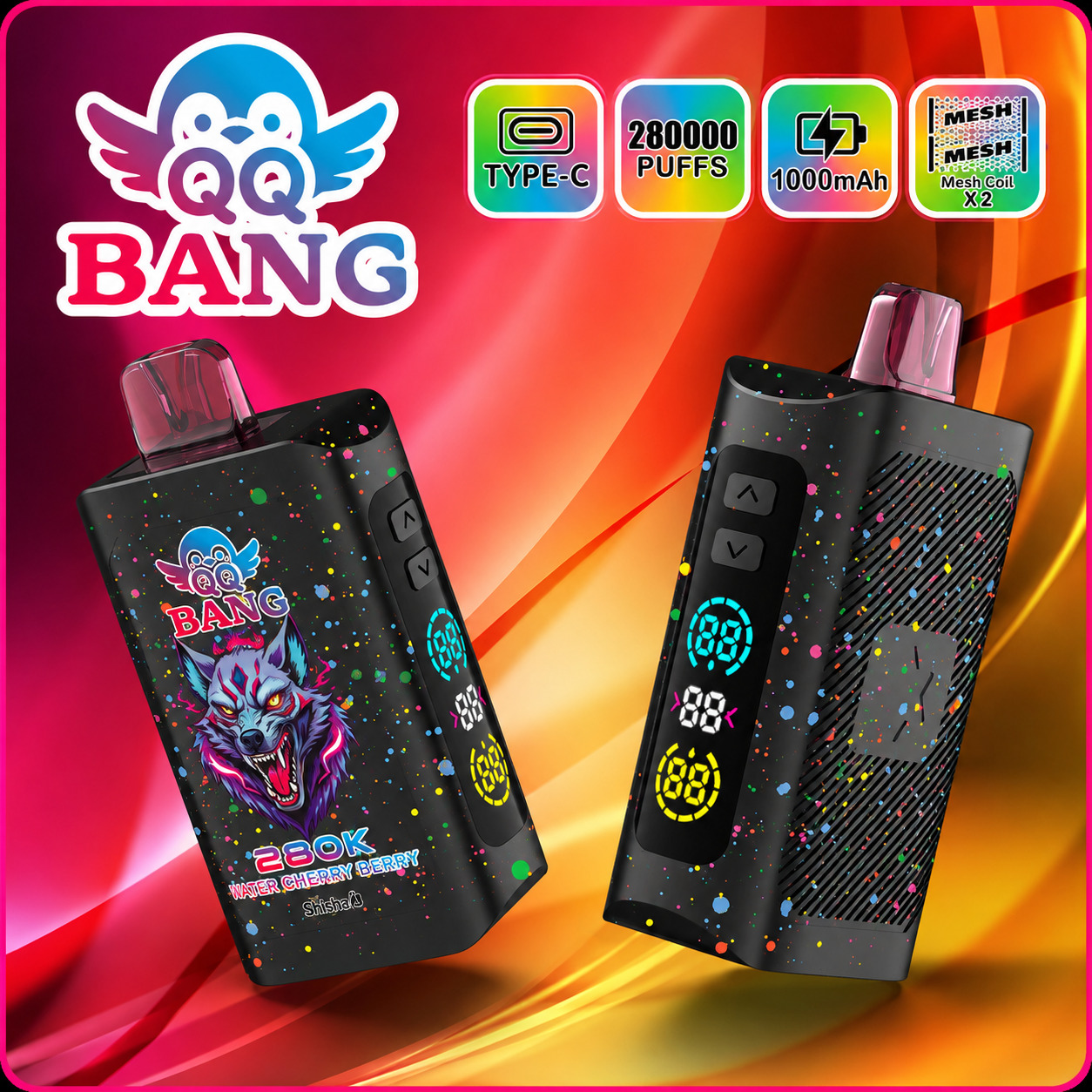 QQ BANG 280K Puffs Vape – 1000mAh, 1.2Ω Mesh, Type-C