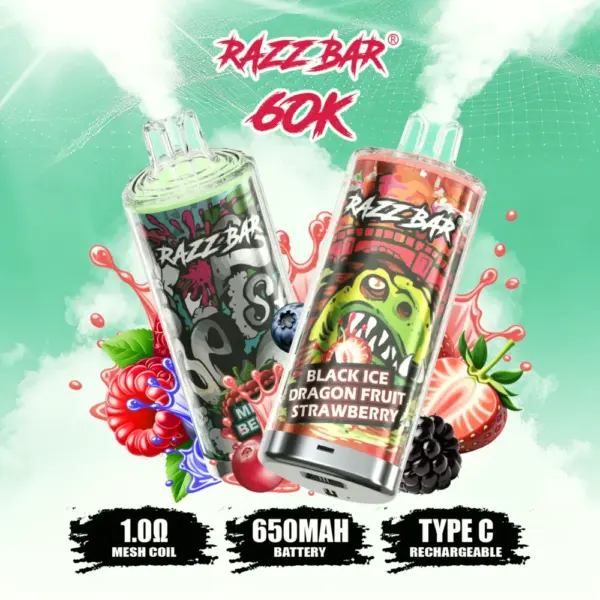 Razz Bar 60000 | Razz Bar 60k Vape Crystal – Explosive Flavor That Lasts | EU Warehouse 