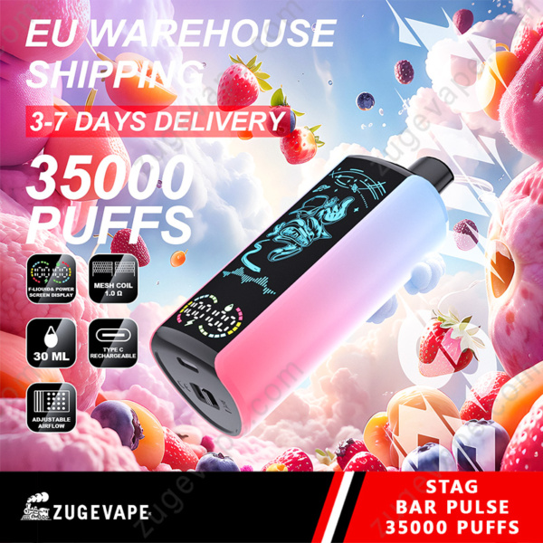 Stag Bar Pulse 35000 Puffs 35k LED Display Disposable Vape (EU Warehouse)