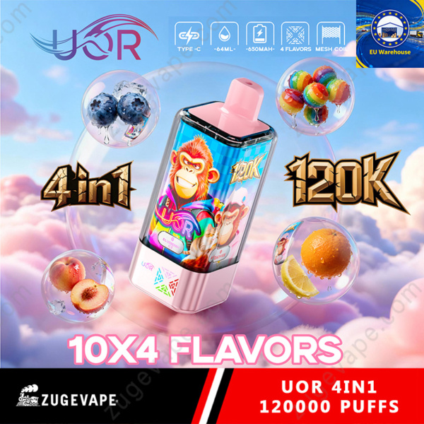 UOR 120000 Puffs 4 in 1 Vape – EU Warehouse Fast Delivery