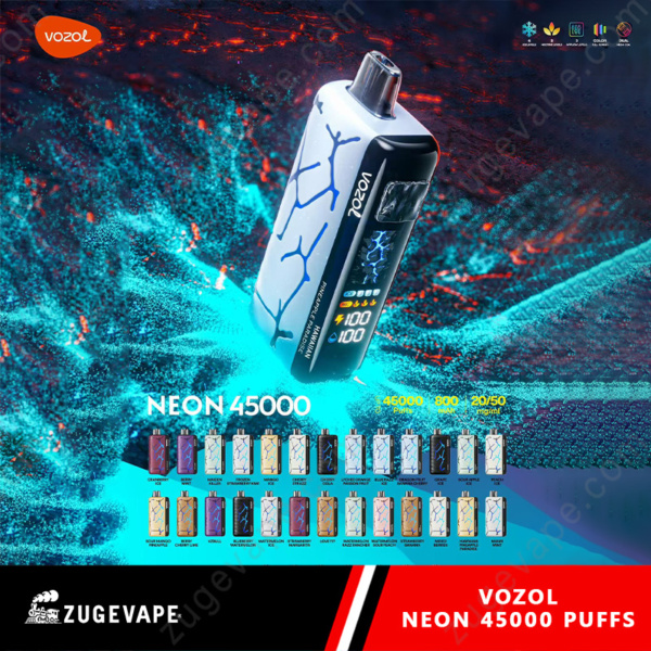 Vozol Neon 45000 Puffs 45k Adjustable Ice Level Disposable Vape (EU Warehouse)