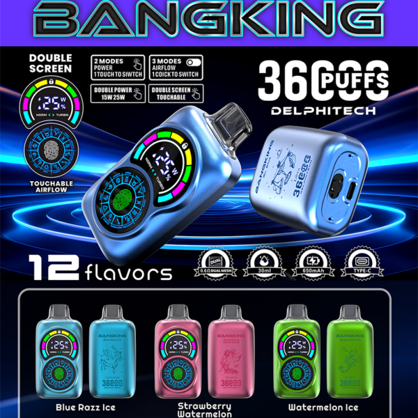 Bang King Constellation 36000 Puffs Disposable Vape   850mAh Battery, 36mL E-Liquid, 0% to 5% Nicotine Options