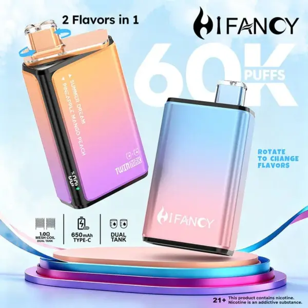 HIFANCY TWIN MAX 60000 60K Puffs | 2 in 1 Vape | 2026 New EU